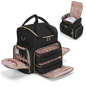 Luxja nail polish organizer exterior in black, sleek travel-ready design.