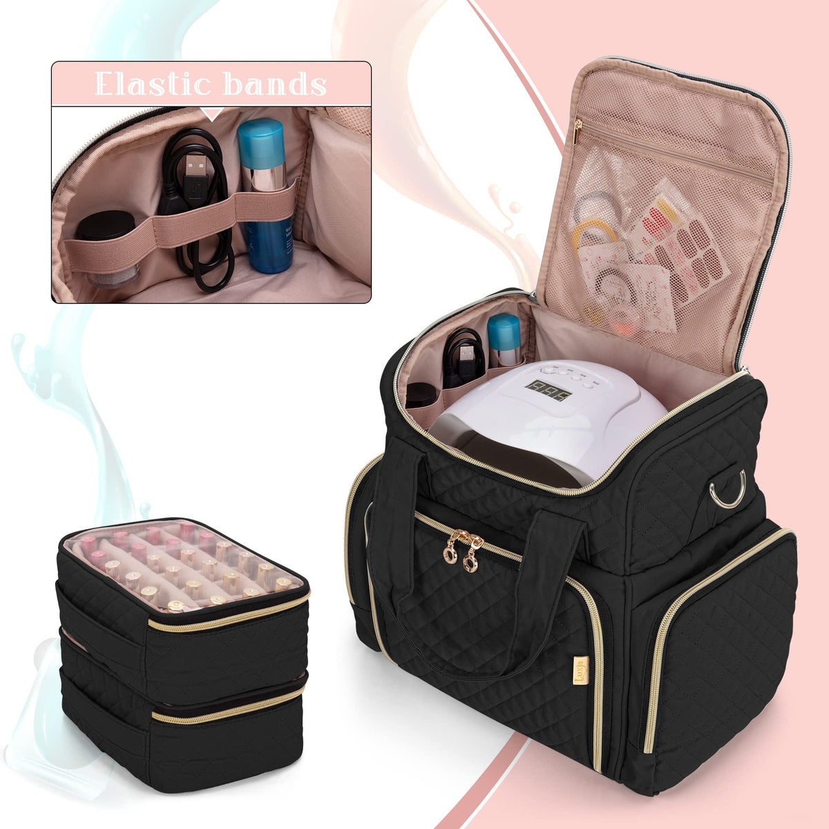 Luxja interior soft padding protects bottles during transport.