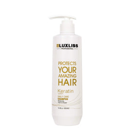 Luxliss argan oil infused formula close-up image for nourished strands.