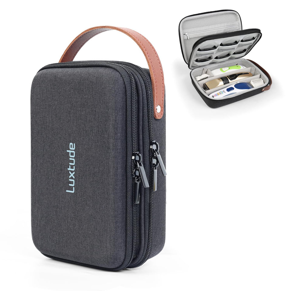 Luxtude Hair Clipper Case exterior view showing sturdy hard shell protection