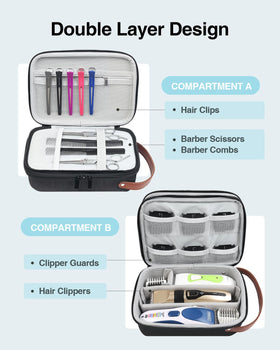Luxtude case interior organization with mesh pockets and dividers