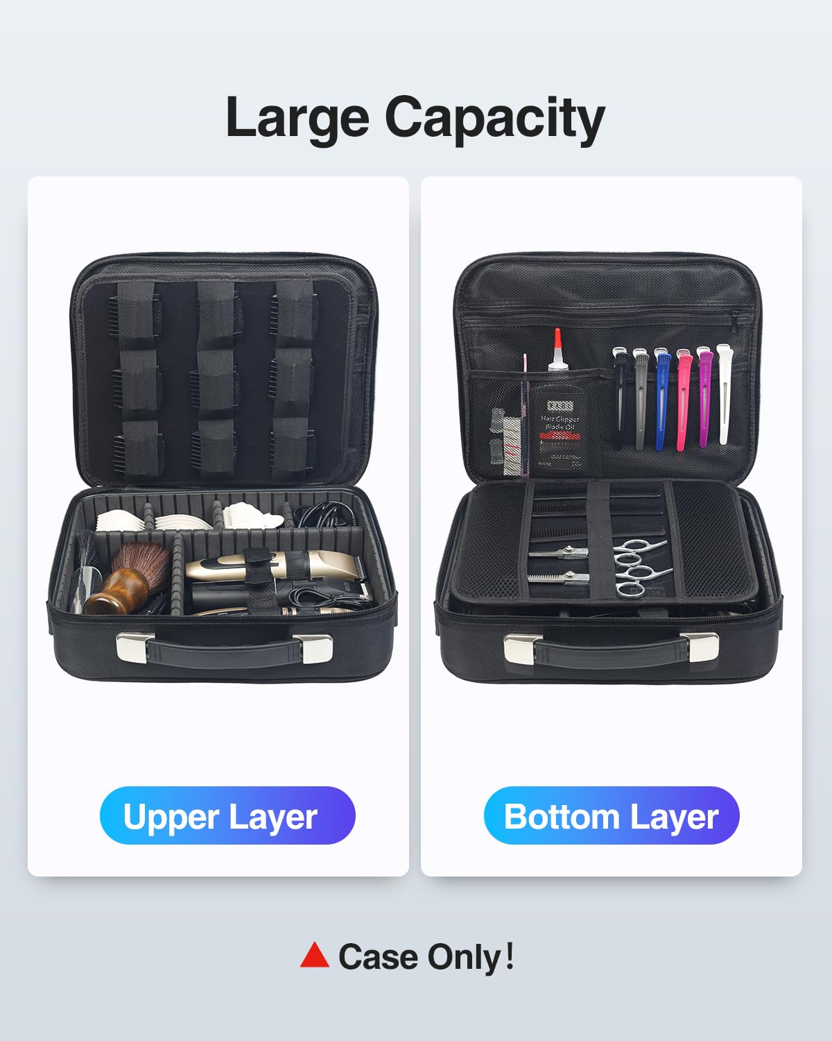 Luxtude large barber case compact dimensions for travel.
