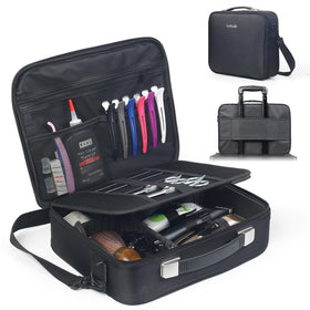 Luxtude large barber case overview showing organized storage for clippers.