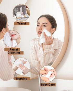 Luxu disposable face towels absorbent cloths for quick makeup removal and cleansing