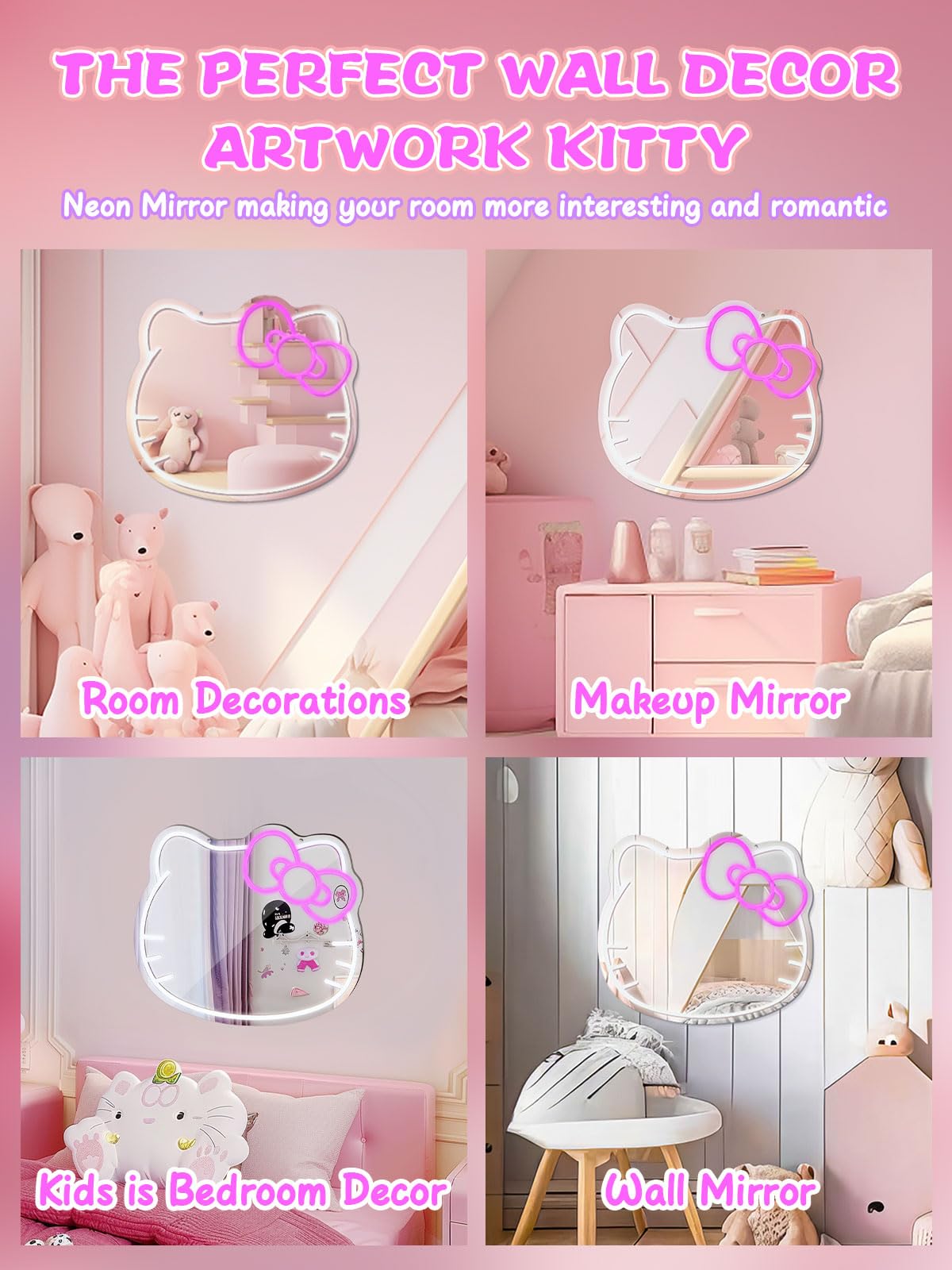 Luxuosa easy-mount mirror for wall or tabletop display.