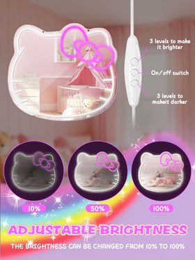 Luxuosa pink vanity mirror makes a delightful gift for teens.