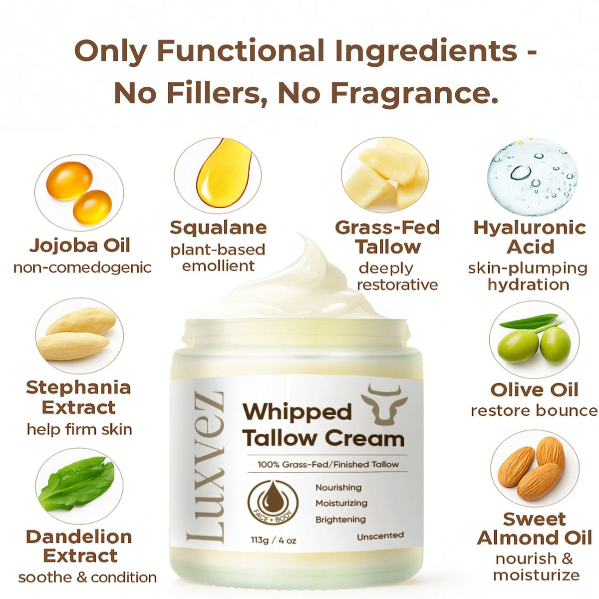 Luxvez Beef Tallow Cream on skin barrier demonstrating comfort during dryness