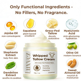 Luxvez Beef Tallow Cream on skin barrier demonstrating comfort during dryness