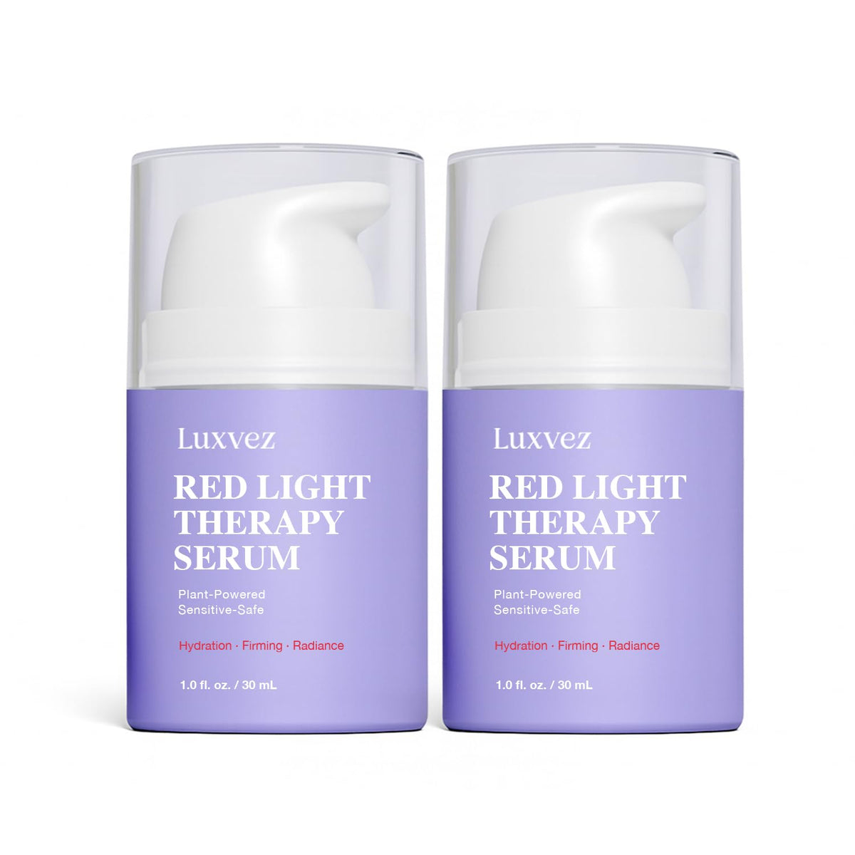 Luxvez red light therapy activation serum bottle for smooth LED sessions.