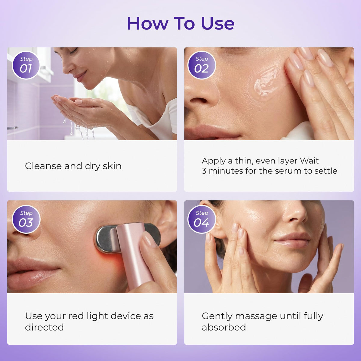 Luxvez device-friendly serum suitable for nightly LED routines.