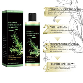 Lvjonya rosemary shampoo ingredients close-up showing hydrolyzed keratin benefits