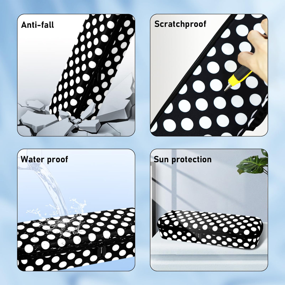 LVKAYCE polka-dot design adds stylish flair to travel cases.