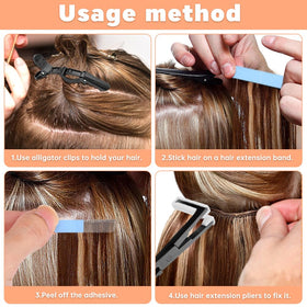 LVOERTUIG versatile toolkit for home or salon use during hair extension work.