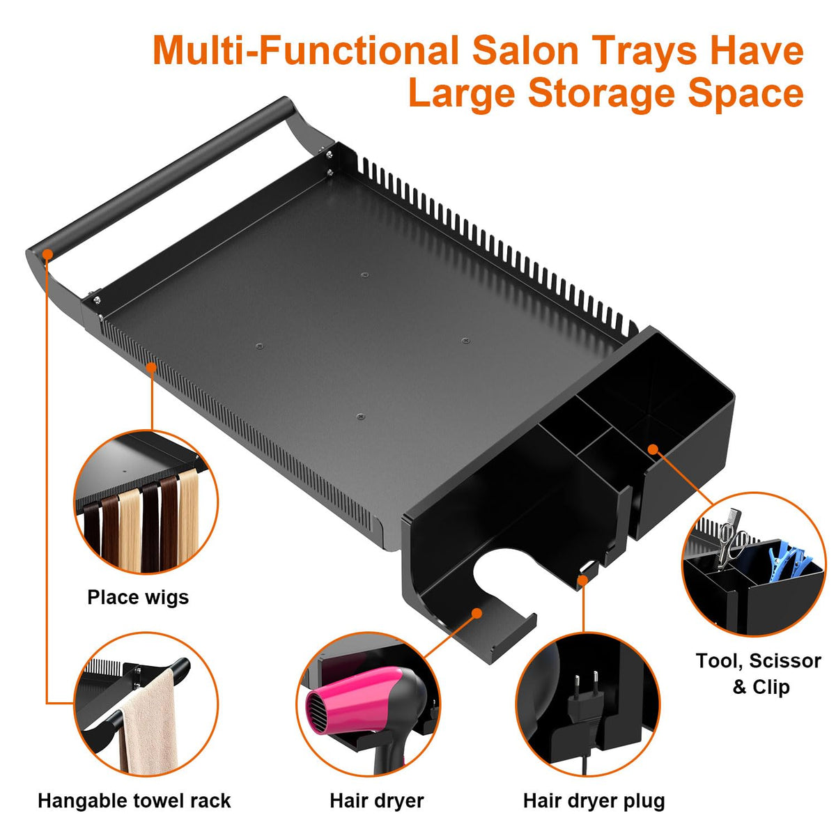 LWADALN Salon Tray Cart on Wheels keeps kit organized for quick setup.