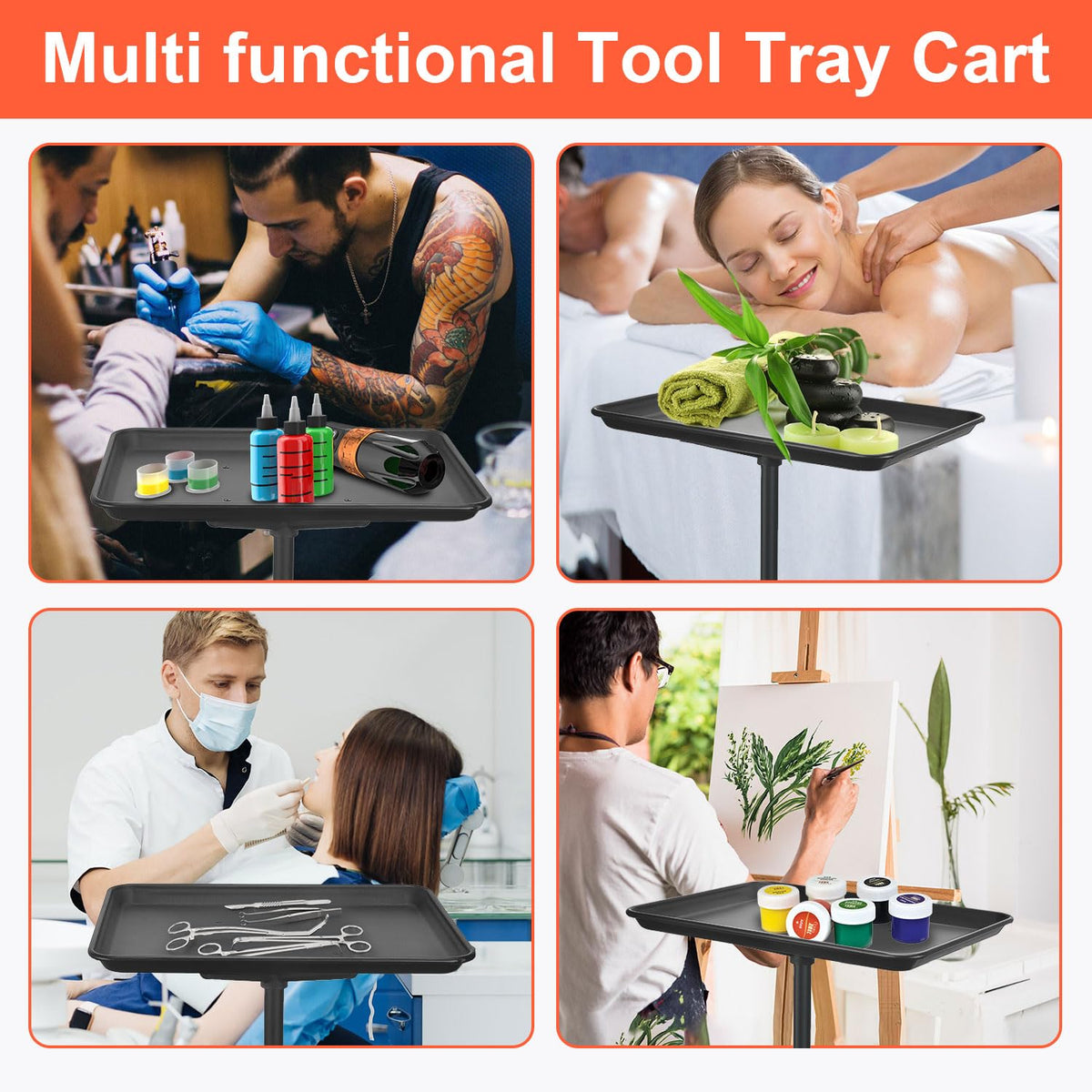 LWADALN Salon Tray Cart versatile use across beauty, dental, spa settings.