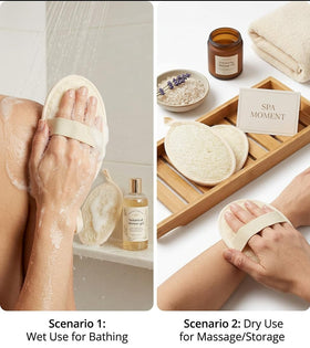 LWJTTDFJ loofah sponge with anti fray edging for durability
