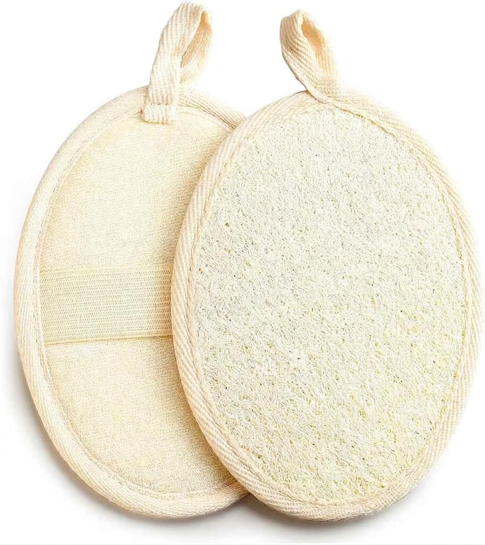 LWJTTDFJ natural loofah sponge two-pack for full body exfoliation