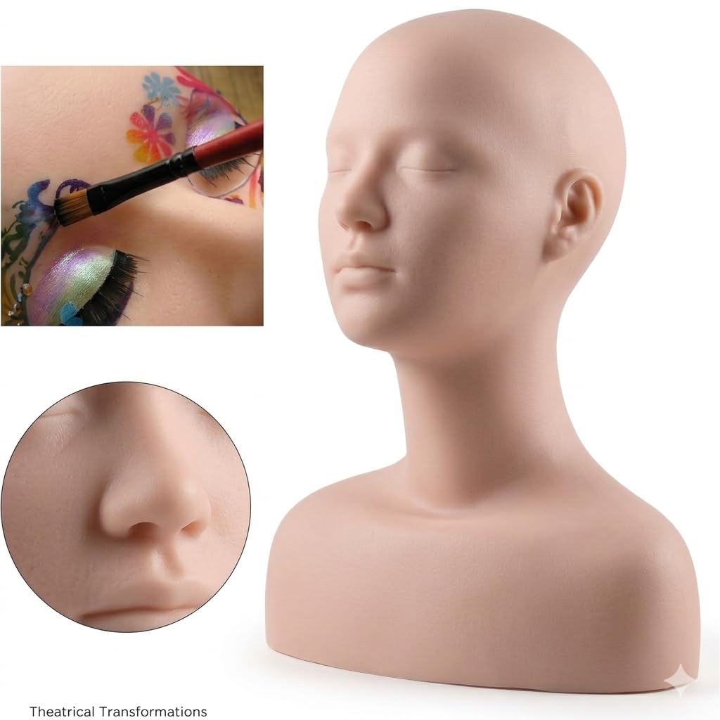 Lwuey hair attachment practice head enabling hairstyling like updos and braids