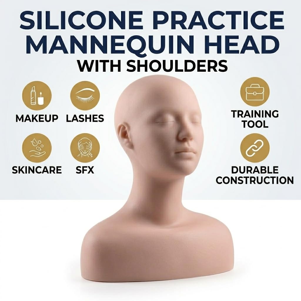 Lwuey silicone PVC skin texture head offers durable, realistic surface for routines