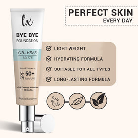 3D Skin Flex pigments in LX Blend glide over skin texture.