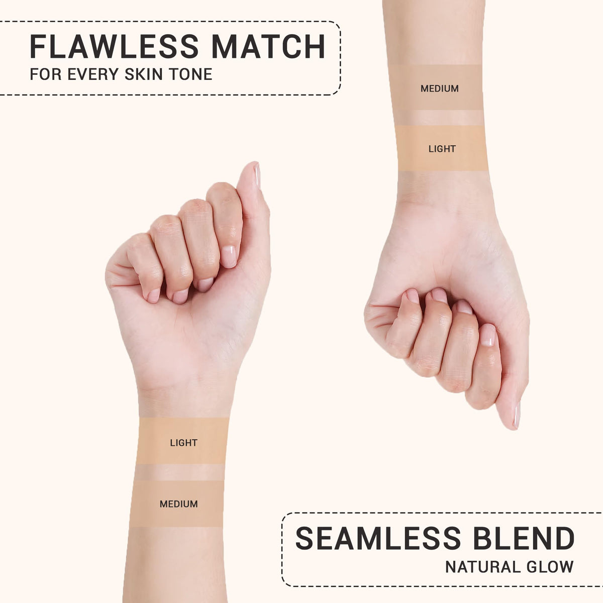LX Blend Bye Bye Foundation with hyaluronic acid and chamomile hydrates gently.