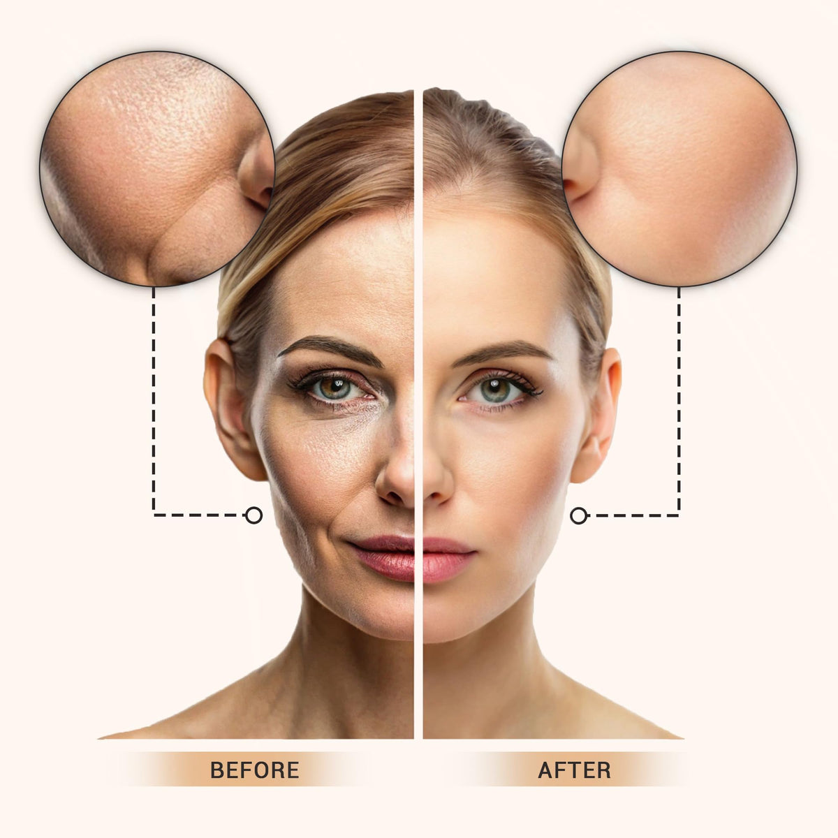 LX Blend Bye Bye Foundation SPF 50 matte finish application demonstrates protection and a natural look.