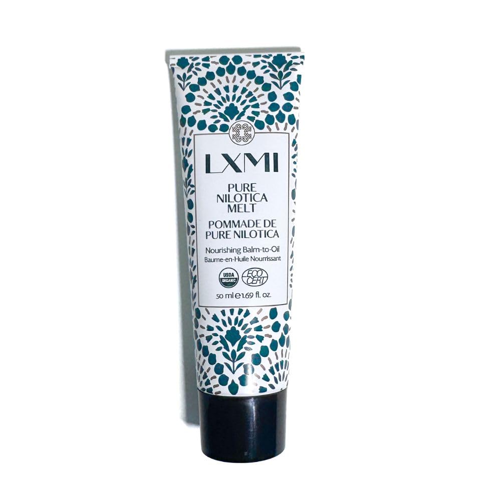 LXMI Pure Nilotica Melt Barrier Balm packaging, showing eco-friendly tube for sustainable skincare.