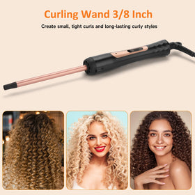LXMTOU tourmaline ceramic barrel for smooth, shiny curls with reduced frizz