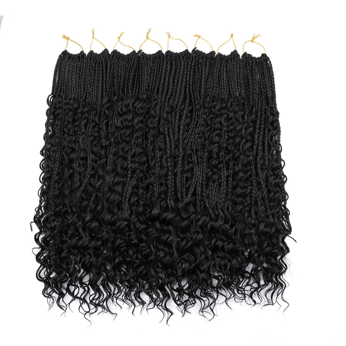 LYCSOU 1B black crochet hair blends with dark hair tones.