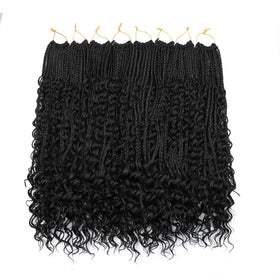 LYCSOU 1B black crochet hair blends with dark hair tones.
