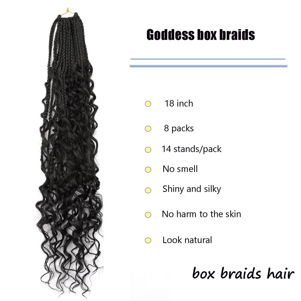 LYCSOU Boho Box Braids with curly ends provide a natural, bohemian look.