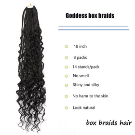 LYCSOU Boho Box Braids with curly ends provide a natural, bohemian look.