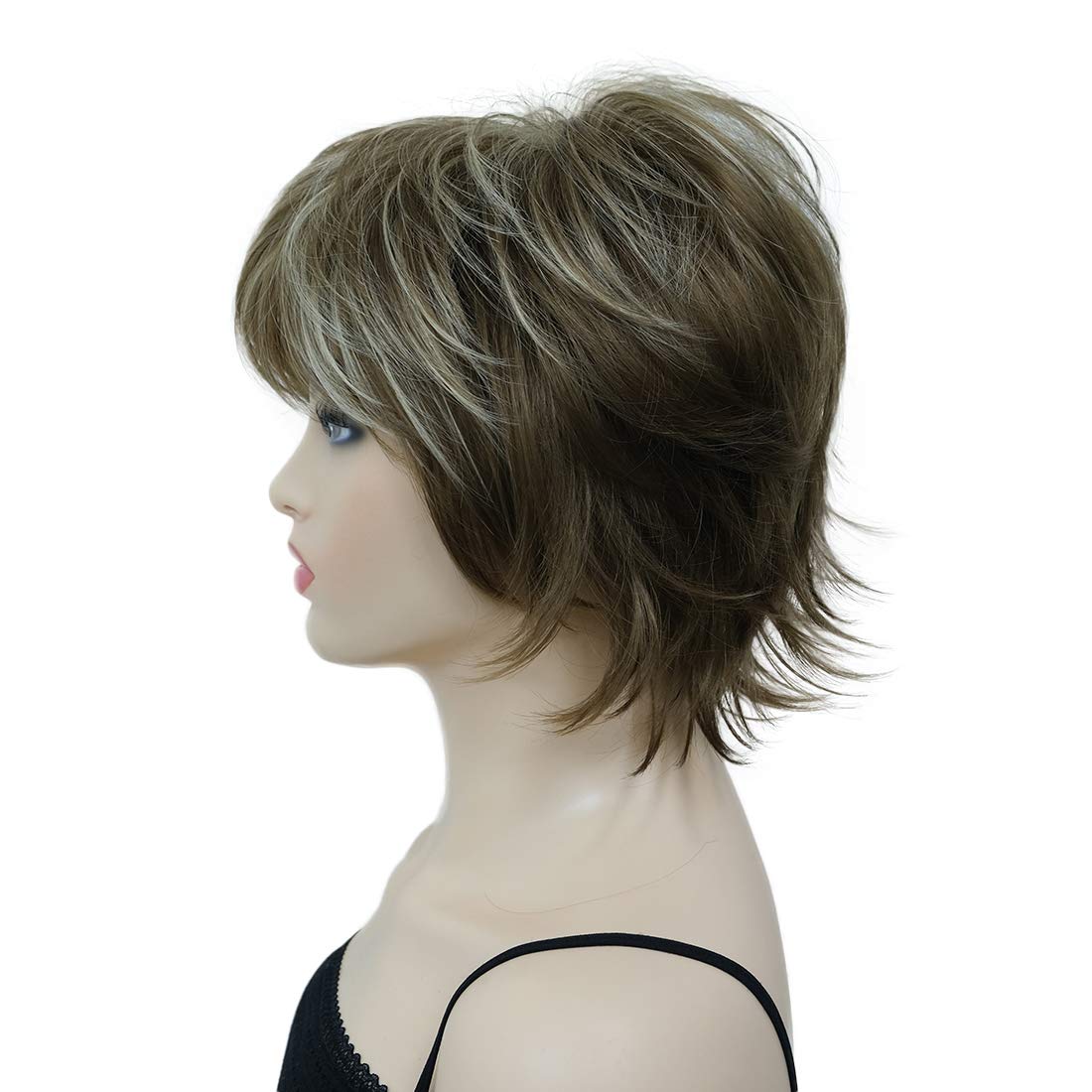 Lydell wig fiber detail shows premium synthetic fibers that mimic bounce and movement.