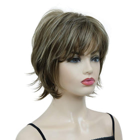 Lydell short layered shaggy wig 12TT26 side view highlights the soft curls and versatile styling options.