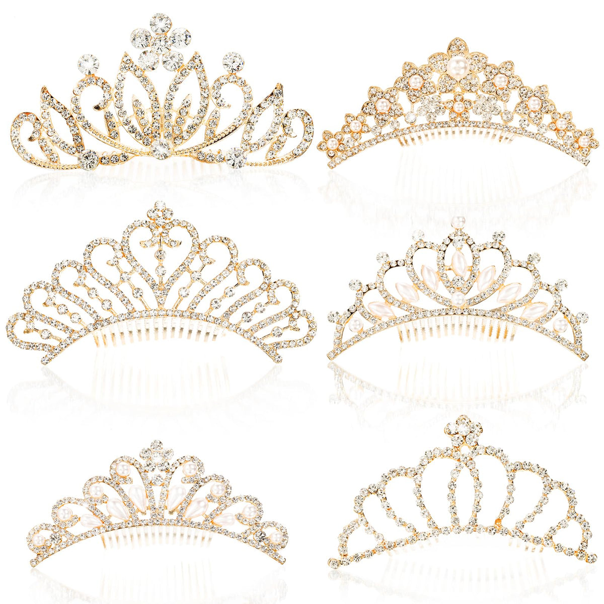Lyellfe tiara crowns in various styles with secure combs for lasting wear.