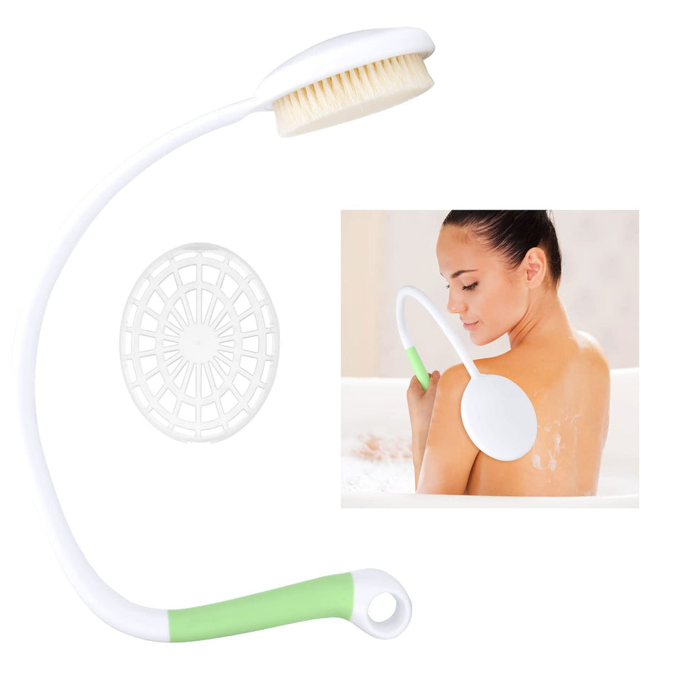 LYIGEOL back bath brush with U-shaped design reaches difficult areas for thorough cleansing
