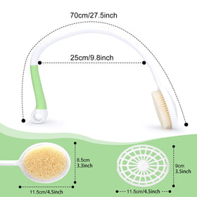 LYIGEOL long-handle bath brush offers comfortable grip and full back reach
