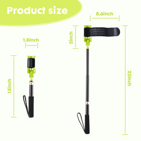 Telescopic LYIGEOL handle from 12.7 to 24.8 inches for travel and home use.