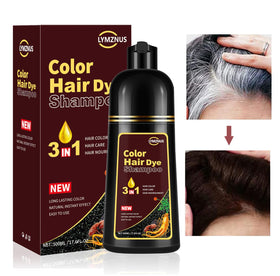 Lymznus shampoo pour demonstrates easy 3-in-1 color and care routine.