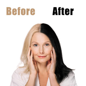 Lymznus hair dye shampoo coats hair evenly for instant color.