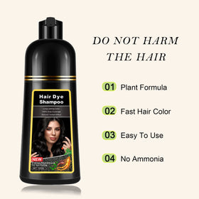 Lymznus Instant Black Hair Dye Shampoo-dark-hair-result appears natural.