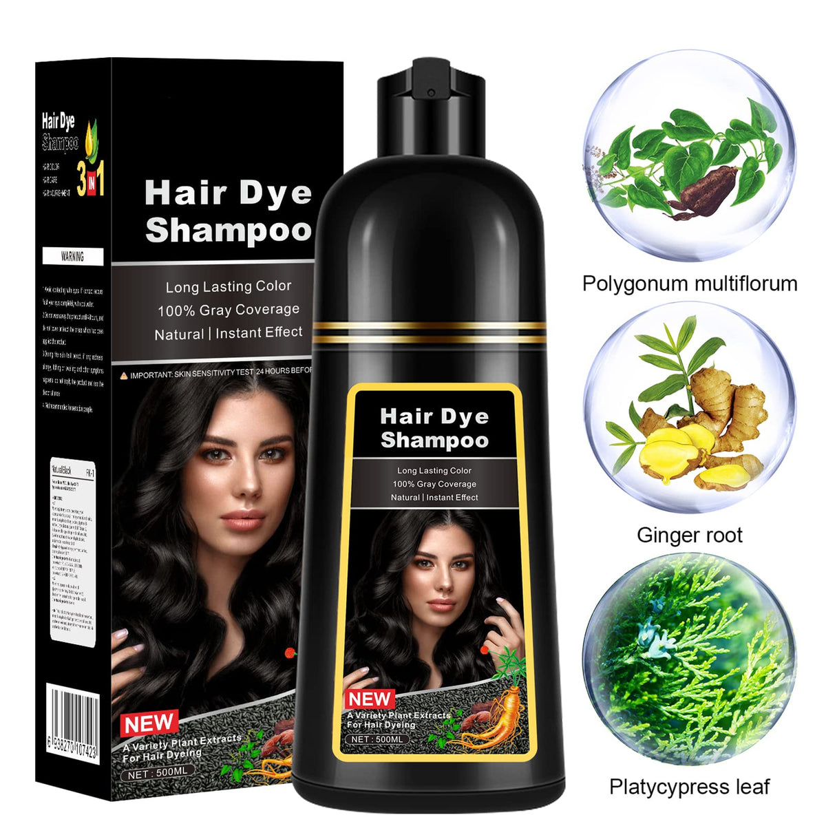 Lymznus Instant Black Hair Dye Shampoo lather creates rich, even shade.