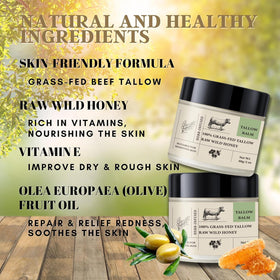 Lynmalrity Tallow Honey Balm texture closeup highlighting rich emollients.