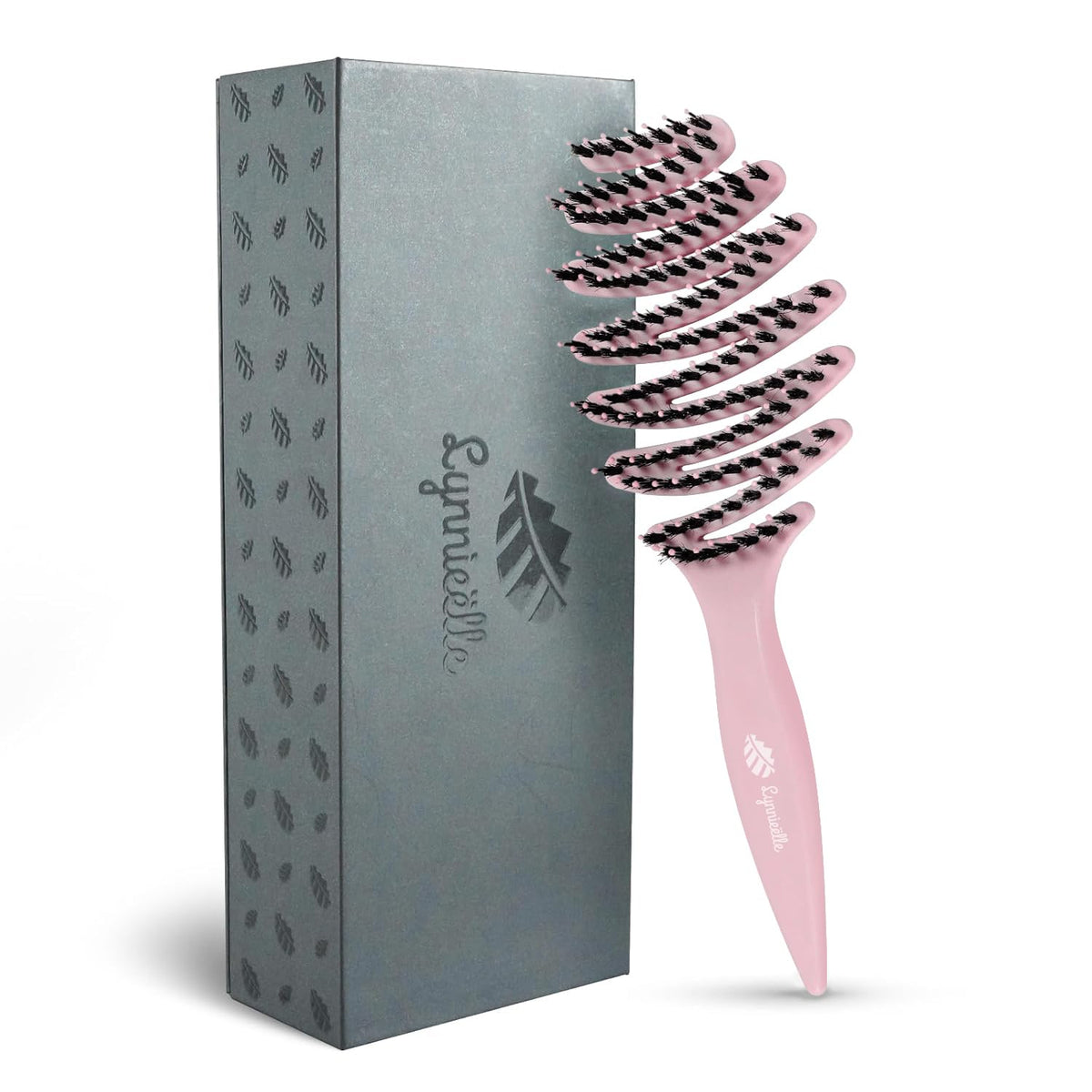 Lynnieëlle brush with boar and nylon bristles for gentle detangling.