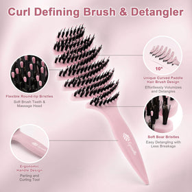 Lynnieëlle light pink hair brush with ergonomic handle for comfortable styling.