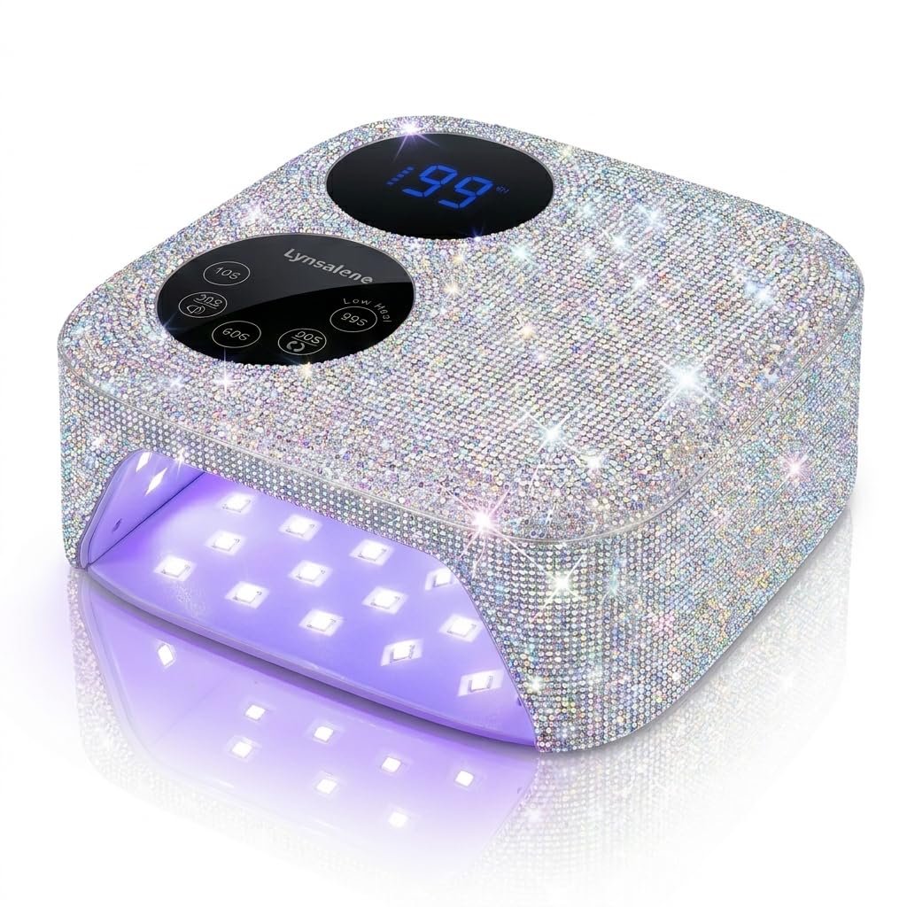 Lynsalene 80W cordless nail lamp front view for quick gel cure at home