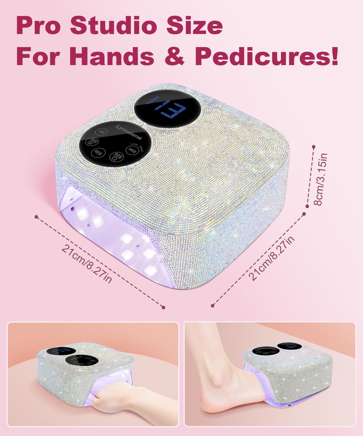 Lynsalene 80W lamp cures gel polish quickly with even light
