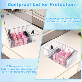 LynxLink six-compartment design supports efficient sorting of lashes and tools.