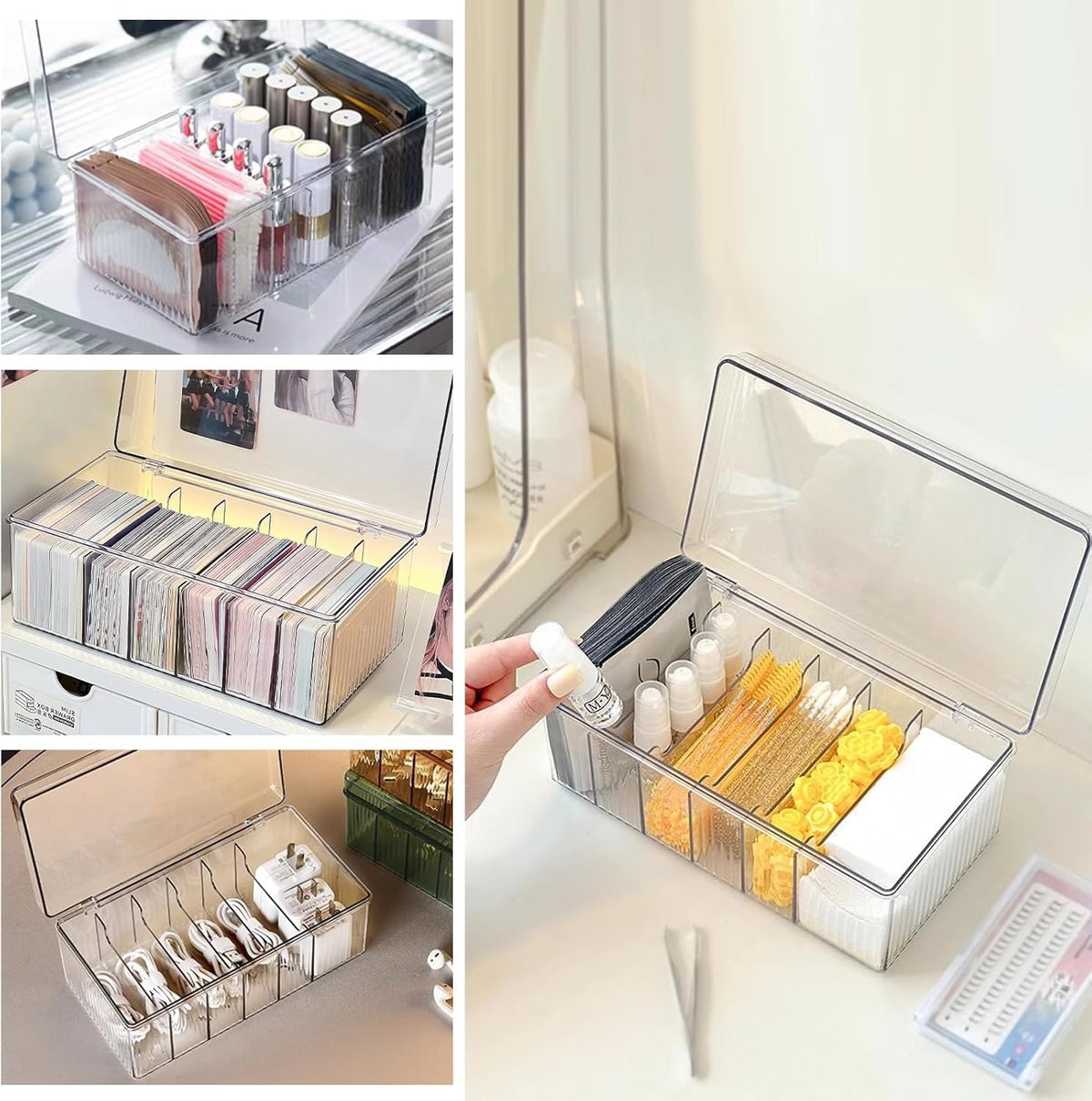 LynxLink Lash Extension Organizer sits securely on a lash cart.