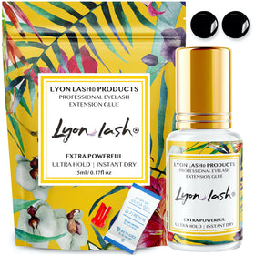 Lyon Lash Extra Hold Glue bottle delivers a strong bond for professional lash extensions.